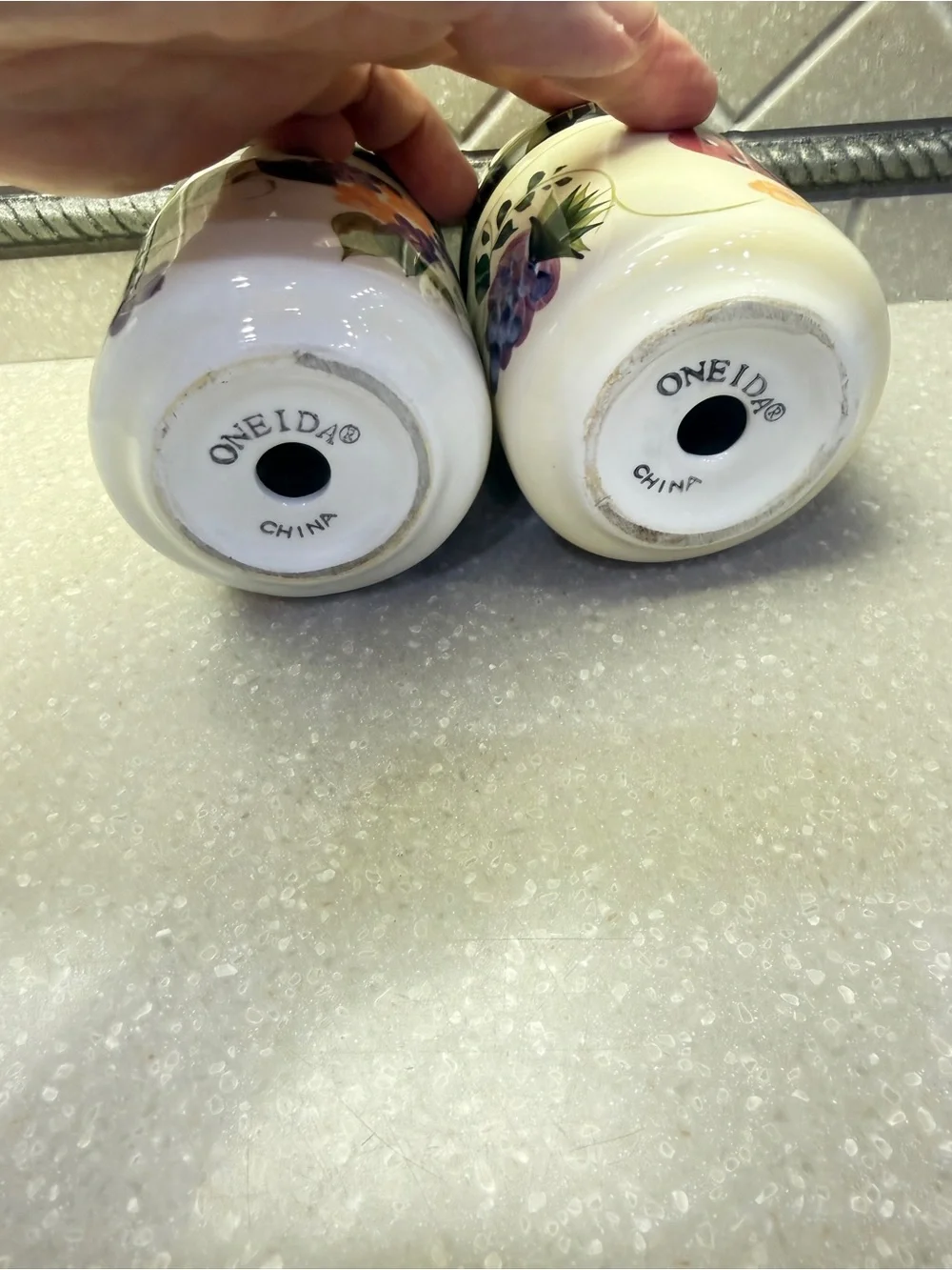 Oneida Strawberry Plaid Salt and Pepper Shakers
